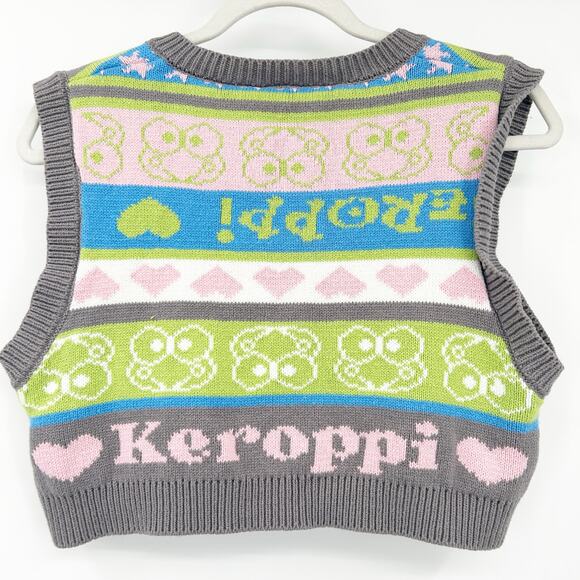 Forever 21 x Hello Kitty Womens Kidcore Sanrio Keroppi Cropped Sweater Vest M - Picture 5 of 5